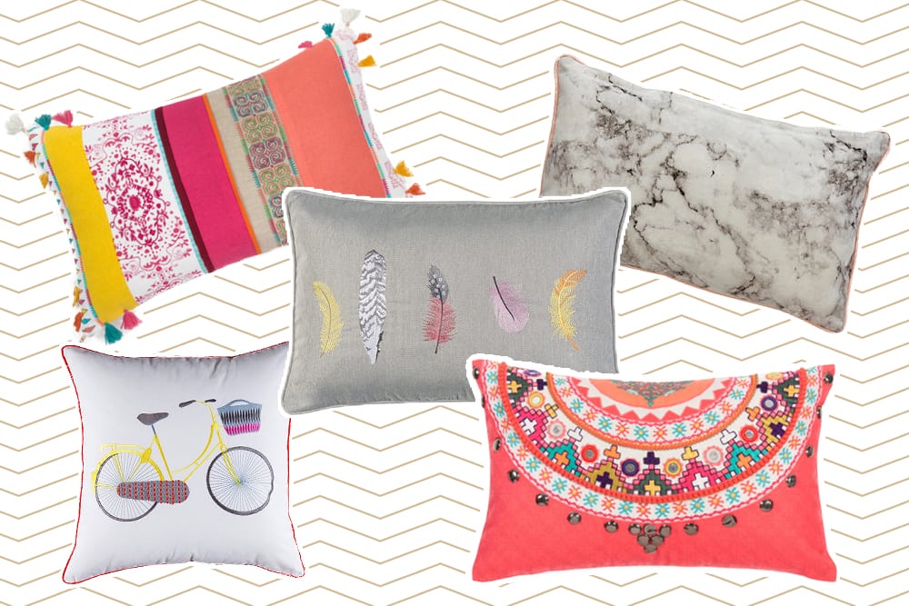 Bunte Sofakissen, die gute Laune machen