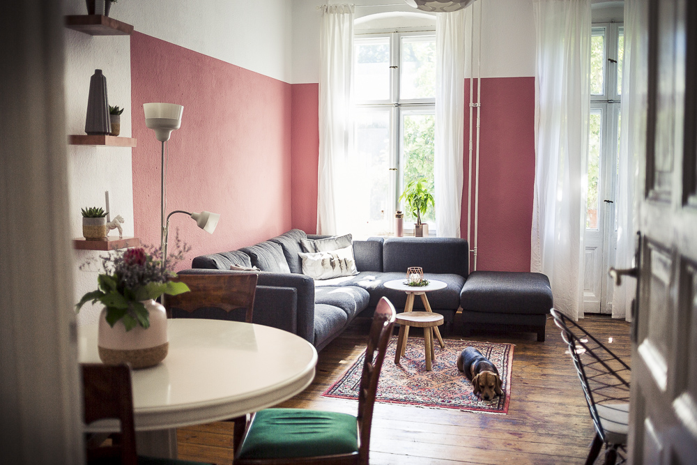 Wohnzimmer rosa