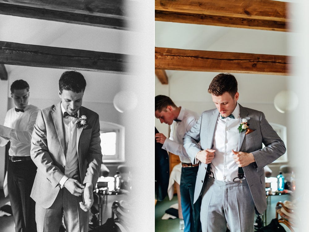 Getting Ready Hochzeit Bräutigam