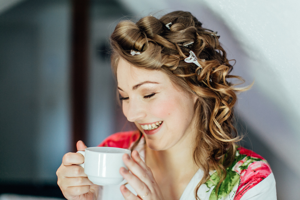 Sekt Getting Ready Hochzeit