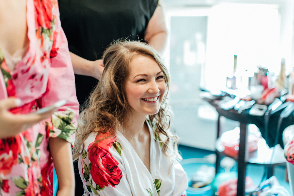 Sekt Getting Ready Hochzeit