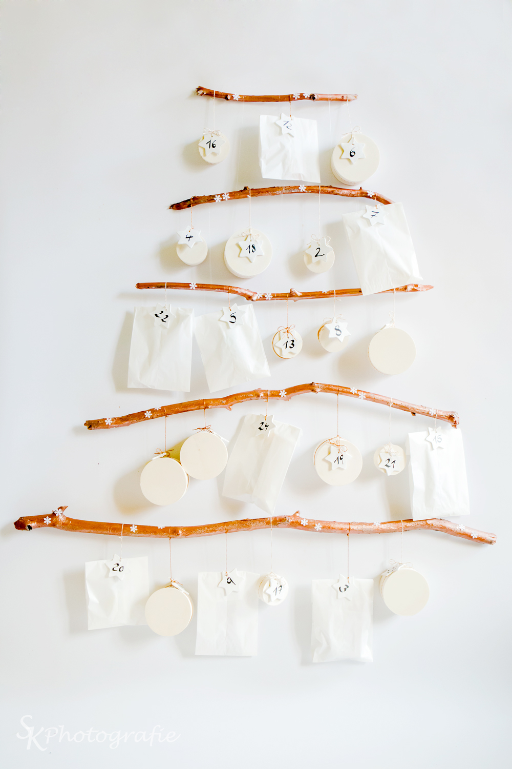 DIY Adventskalender zum Selbermachen Zweig Kupfer