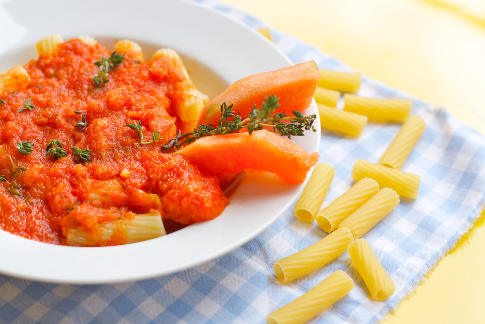 Pasta mit Cantaloupe-Melonensauce