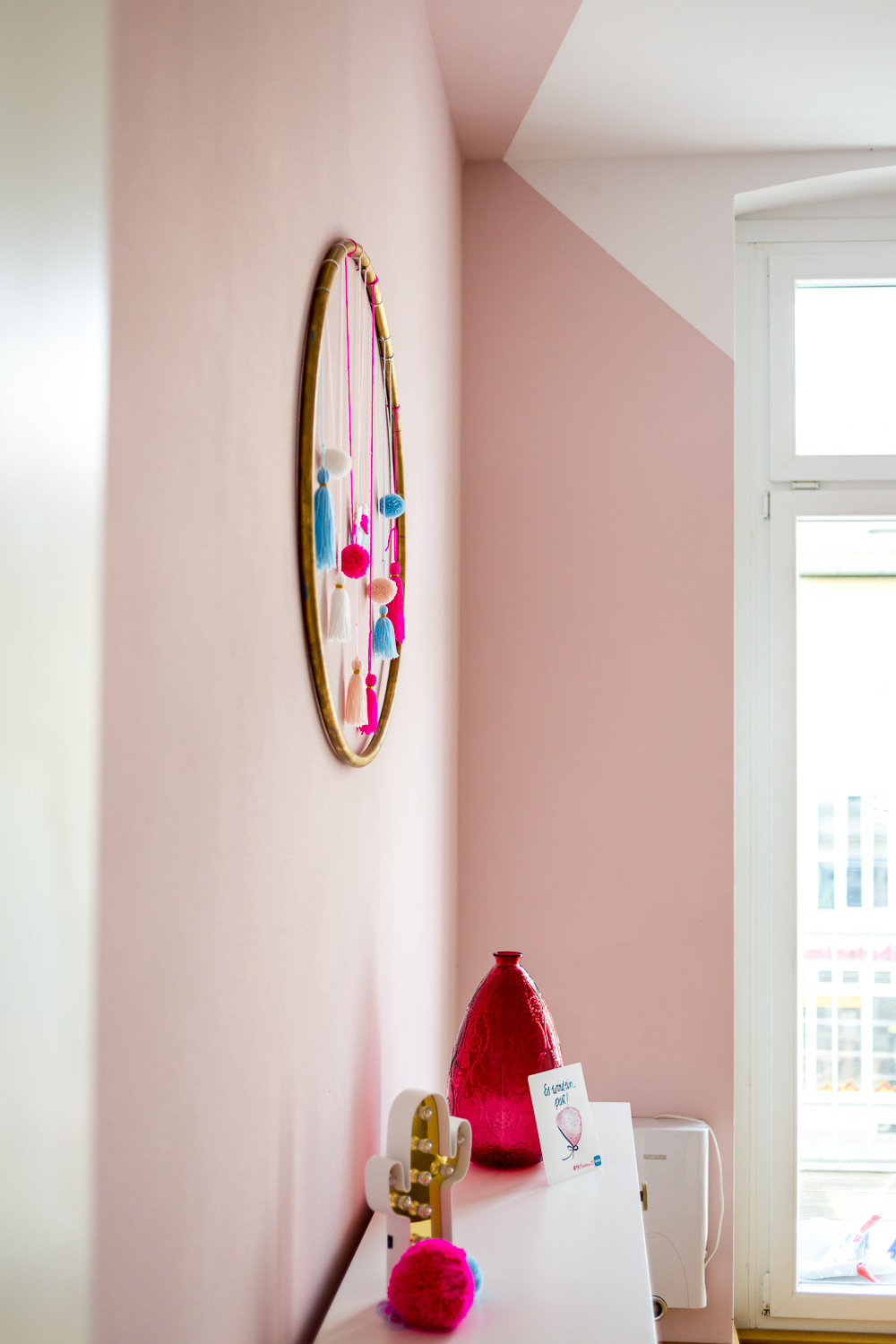 Schöner Wohnen Farbe Architects Finest Test Lingotto Rosa Kinderzimmer DIY Hula Hoop Quasten Pom Poms