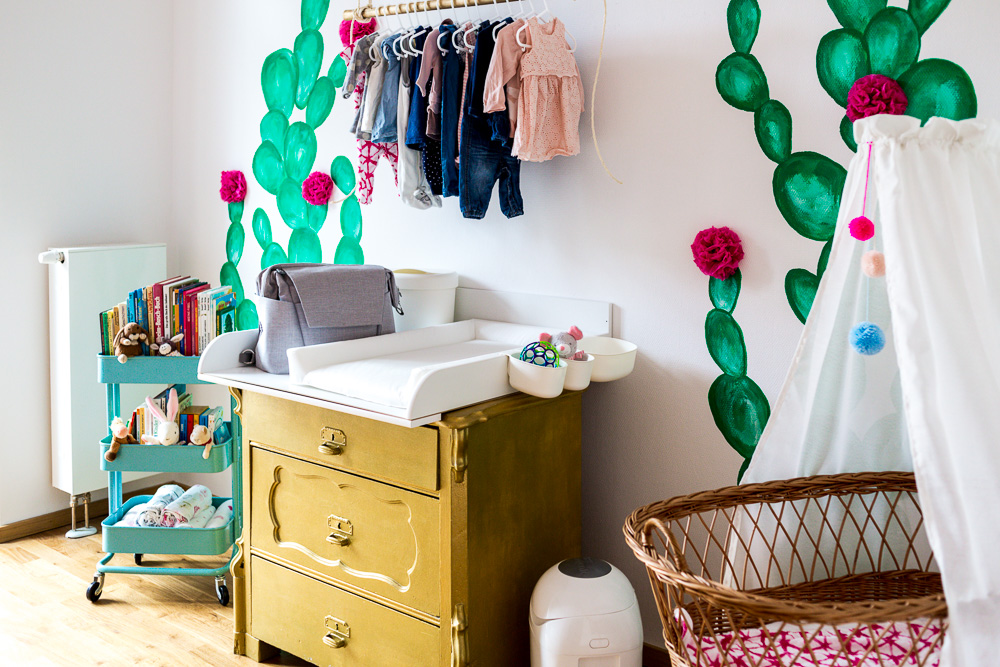 Kaktus Kinderzimmer Boho Ethno Kakteen Wickelkommode Gold