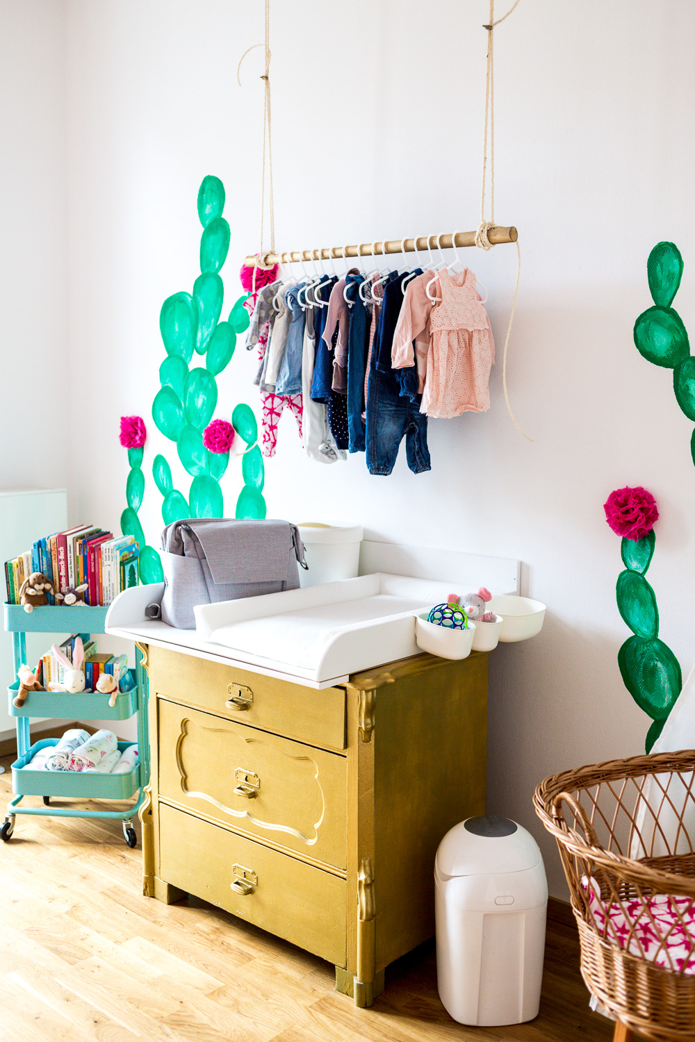 Kaktus Kinderzimmer Boho Ethno Kakteen Wickelkommode Gold