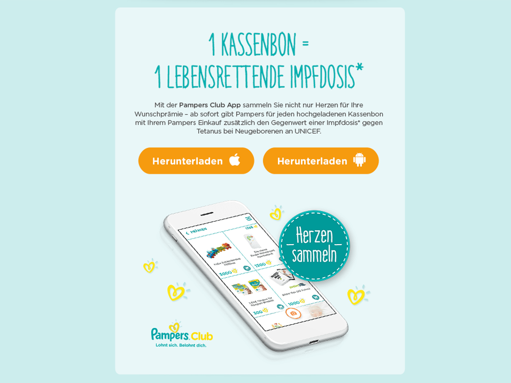 Pampers UNICEF Pampers Club App 1
