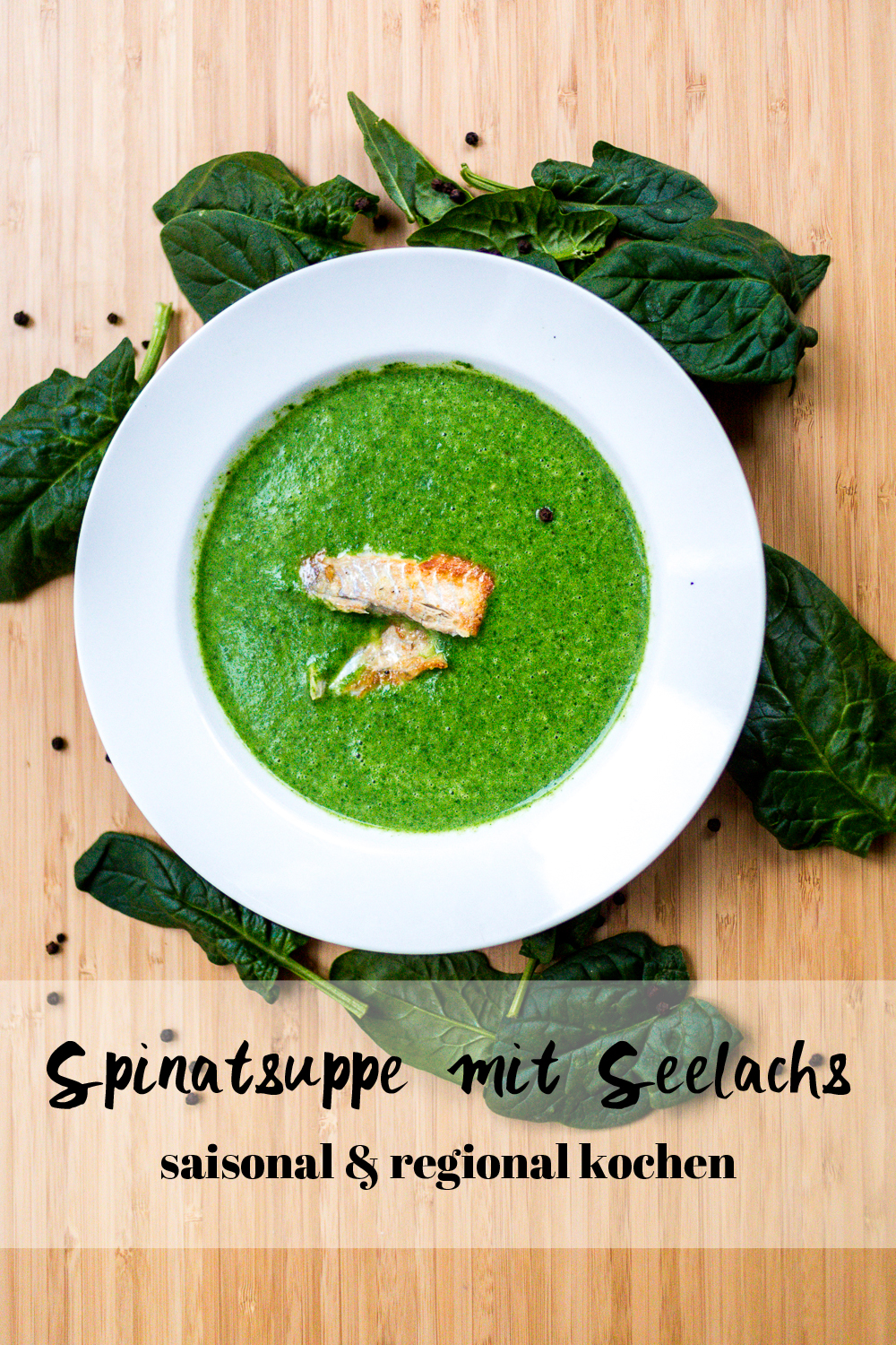 Spinatsuppe mit Seelachs